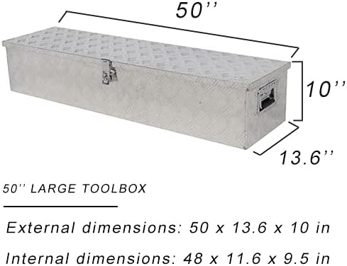 Parts-Diyer 50''x13.6''x10'' Truck Trailer Tool Box Pickup ATV Truck Bed Underbody Storage Box with Lock