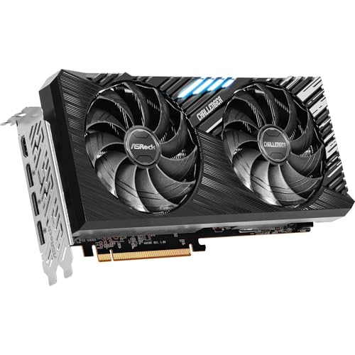 ASRock AMD Radeon RX 7700 XT Challenger 12GB GDDR6 192-bit 0dB Silent Cooling 7680 x 4320 DisplayPort HDMI LED Indicator 18Gbps Dual Fan Graphics Card