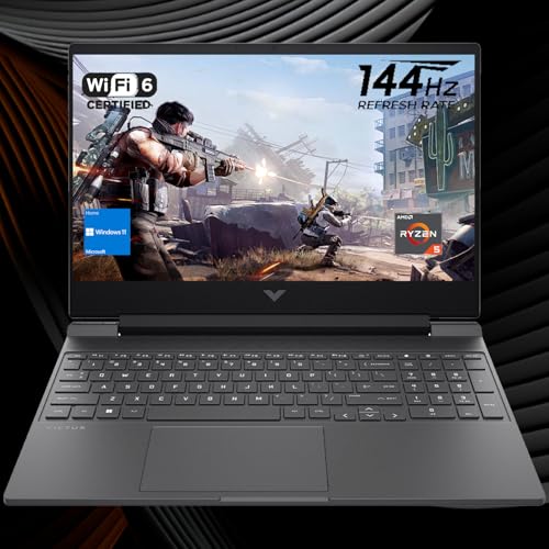 HP Victus 15.6 Ryzen 5 Gaming Laptop, 15.6 FHD 144Hz, Ryzen 5 7535HS (Beats Intel i5-13420H), AMD Radeon RX 6550M (Beats Nvidia GeForce RTX 3050)
