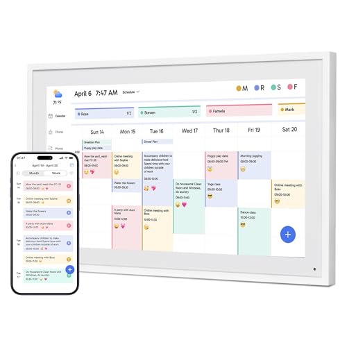Dragon Touch 15.6" Digital Calendar Chore Chart – 1080P Full HD Interactive Touchscreen, Smart Family Planner