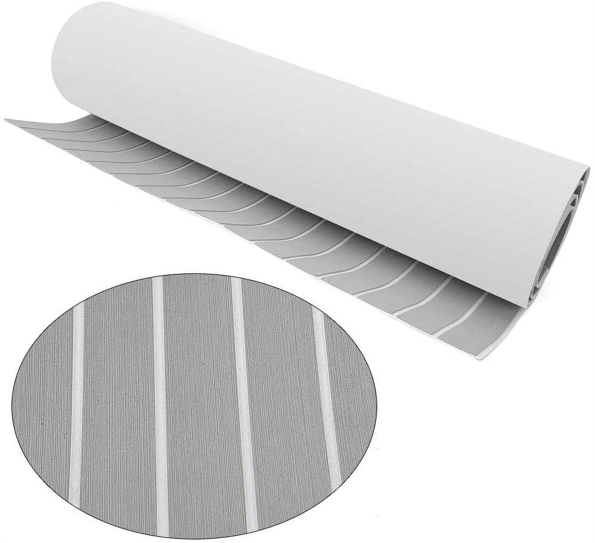 Aiqidi EVA Foam Faux Teak Decking Sheet Carpet Boat Flooring Self-Adhesive Flooring Mat Non-Slip Marine Deck Yacht Mat 94.5" x 35.4" x 0.24''