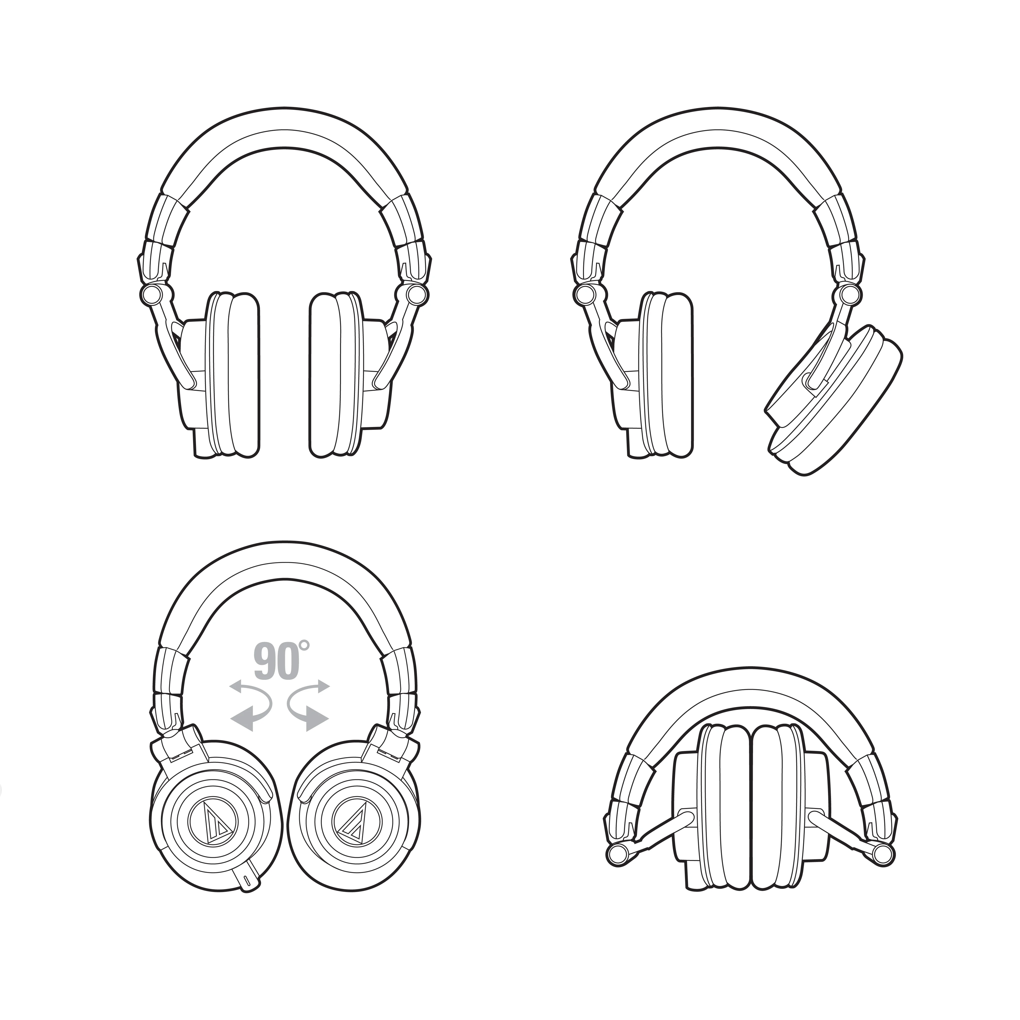 Audio-Technica ATH-M50x Closed-Back Monitor Headphones Black