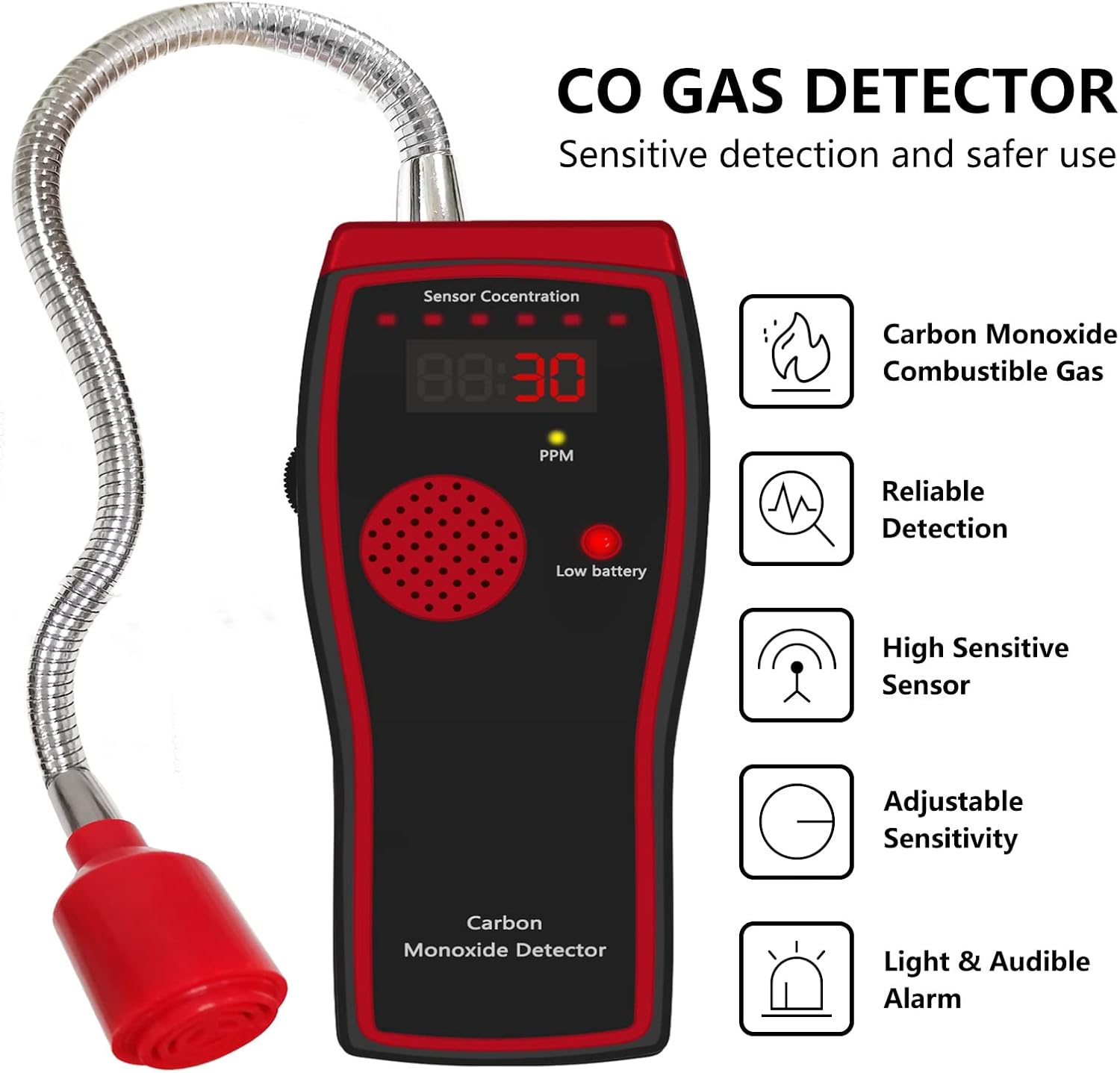 HYTONG Carbon Monoxide Detectors, Handheld Carbon Monoxide Meter, CO Detector with Digital Concentration Display
