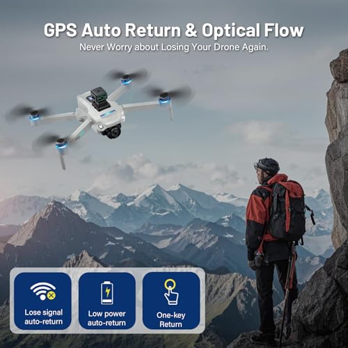 Drone with Camera for Adults 4K, Upgraded 4.5inch LCD RC Screen, GPS 2-Axis Gimbal Quadcopter Brushless Motor, Auto Return, Follow Me, Waypoint Fly
