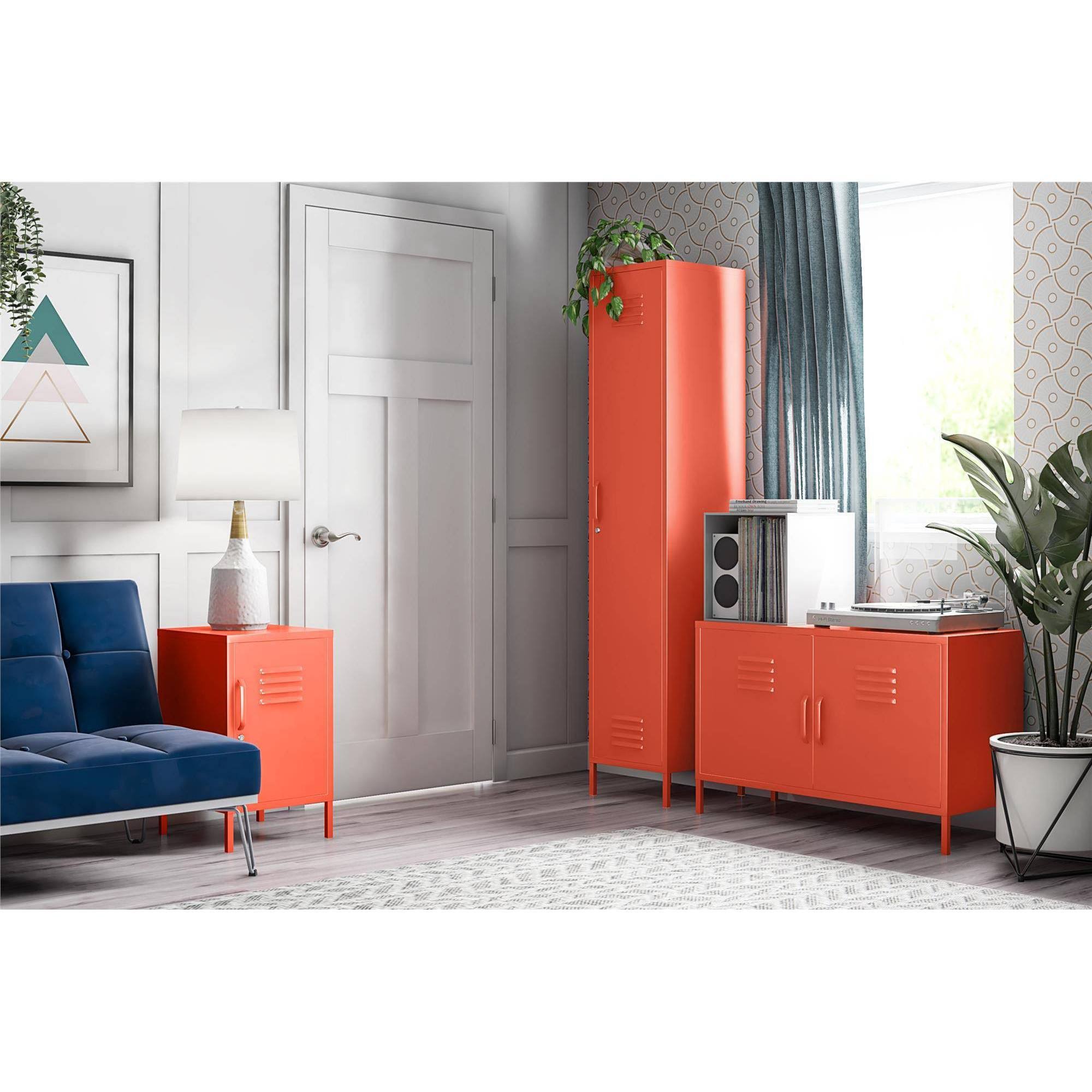 Novogratz Cache Metal Locker End Table - Orange