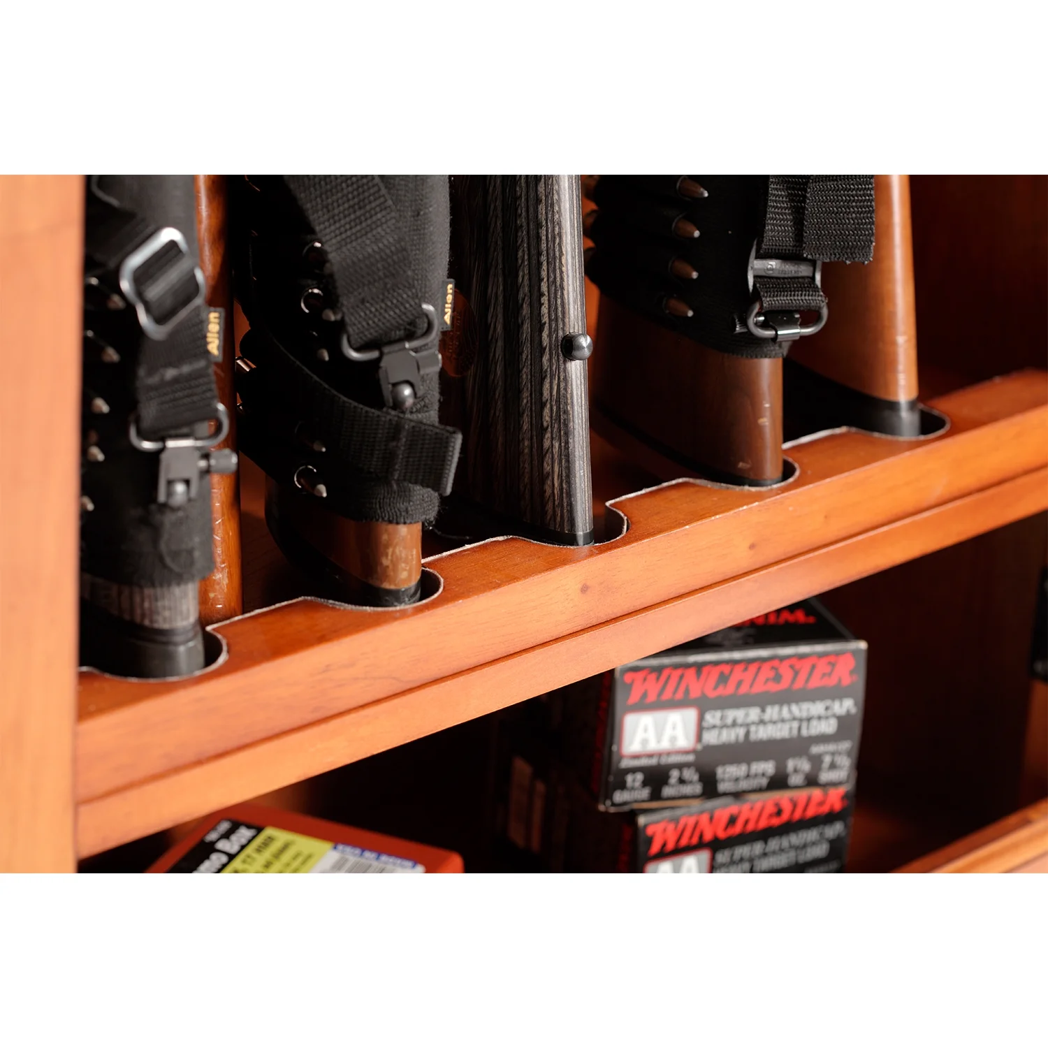 American Furniture Classics 10 Long Gun Key Lock Wooden Storage Display Cabinet