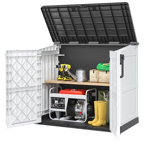 Outdoor Resin Storage Shed 36 Cu. Ft. Garden Horizontal Storage Large Capacity Weather Resistant Storage Box