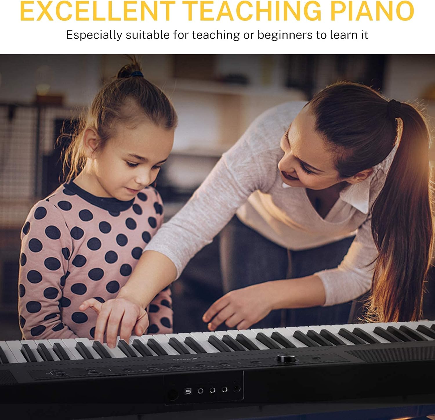 Donner DEP-45 88 Key Semi Weighted Keyboard Portable Digital Piano with Stand, Sustain Pedal, 20W Built in Speakers, 10 Premium Voices