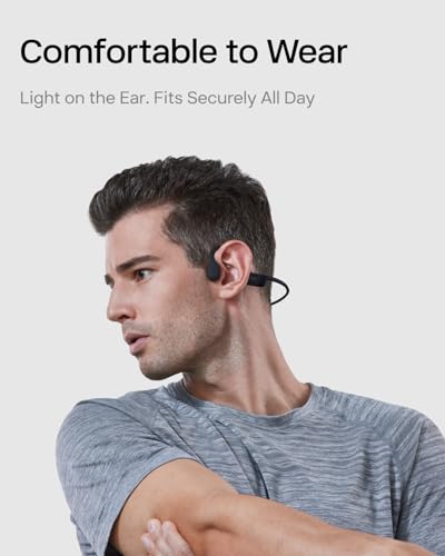 SHOKZ OpenRun - Open-Ear Bluetooth Bone Conduction Sport Headphones, Sweat Resistant Wireless Earphones for Workouts and Running, Built-in Mic
