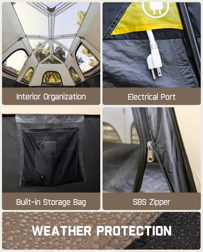 FanttikOutdoor Instant Cabin Tent 6/8/10/12 Person Camping Tent Setup in 60 Seconds with Rainfly & Windproof Portable with Carry Bag for Family