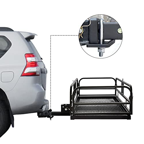 Wildroad Hitch Cargo Carrier 500 LBS Capacity Vehicle Trailer Baskets 60" x 24" x 14" Fits 2" Receiver with Waterproof Cargo Bag, Cargo Net