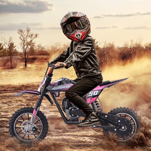 Hoverheart Gas Dirt Bike, 50cc 4-Stroke Gas Powered Kids Off Road Motorcycle (Model-DB4S004) with Off-Road Tire, Suspensions, Disc Brakes