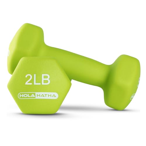 HolaHatha Neoprene Dumbbell Free Hand Weight Set with Rack, Ideal for Home Exercises to Gain Tone and Definition