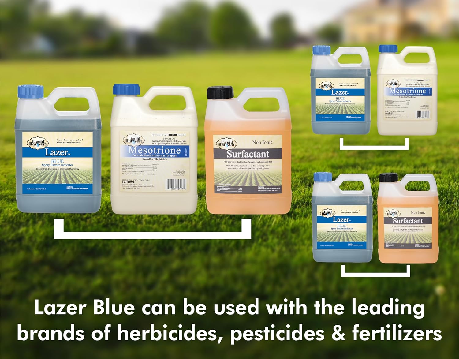 Liquid Harvest Lazer Blue - 32 Ounces - Concentrated Spray Pattern Indicator - Perfect Weed/ Fertilizer Marking Dye