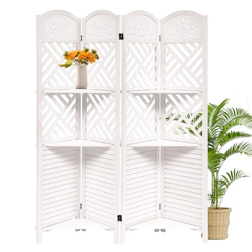 5.6FT Tall Room Divider,Japanese Room Divider 6 Panel Shoji Screen Room Dividers