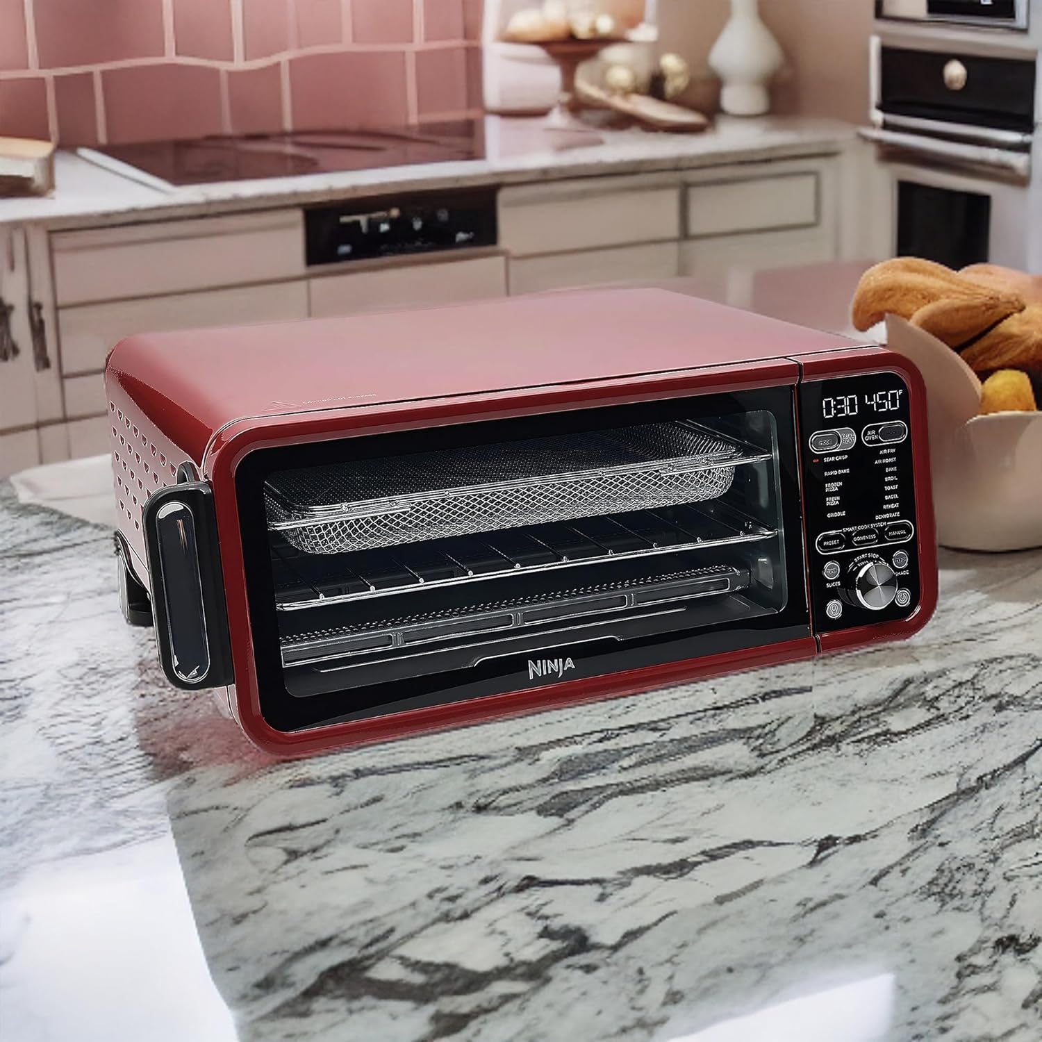 Ninja SP351 Foodi Smart 15-In-1 1800W XL-Sized Digital Display Smart Cooking Air Fry Countertop Oven with Dual Heat Technology (Cinnamon)