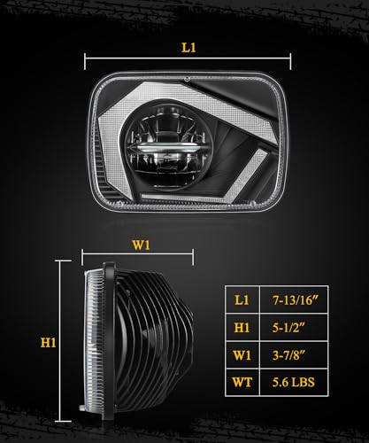 Partsam 2025 H6054 LED Headlights 7x6 5x7 Headlamp Hi/Low Sealed Beam Lights [DOT] [Start & End Animation] [Anti-glare] [DRL] [Sequential Turn