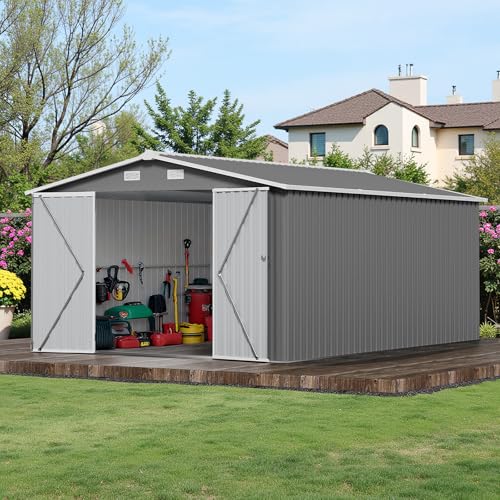 NicBex 6×5 Resin Outdoor Storage Shed with Floor & Window– All-Weather Lockable Small Tool Shed
