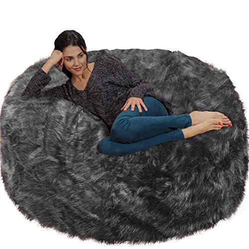 Chill Sack Bean Bag Chair - 5' Giant Memory Foam Lounge Chair with Soft Microfiber Cover – Cozy Furniture for Living Room, Dorm