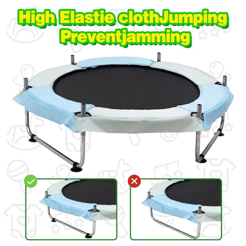 Trampoline for Kids, 5FT Adjustable for Toddler, Indoor/Outdoor Baby Trampoline with Enclosure Net, No-Gap Safe Design, Gifts for Boys & Girls