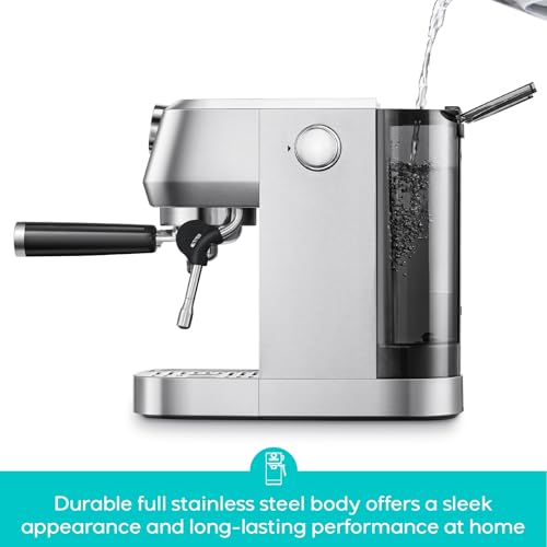 CASABREWS 3700 Gense Espresso Machine 20 Bar, Stainless Steel Espresso Maker With Steam Milk Frother