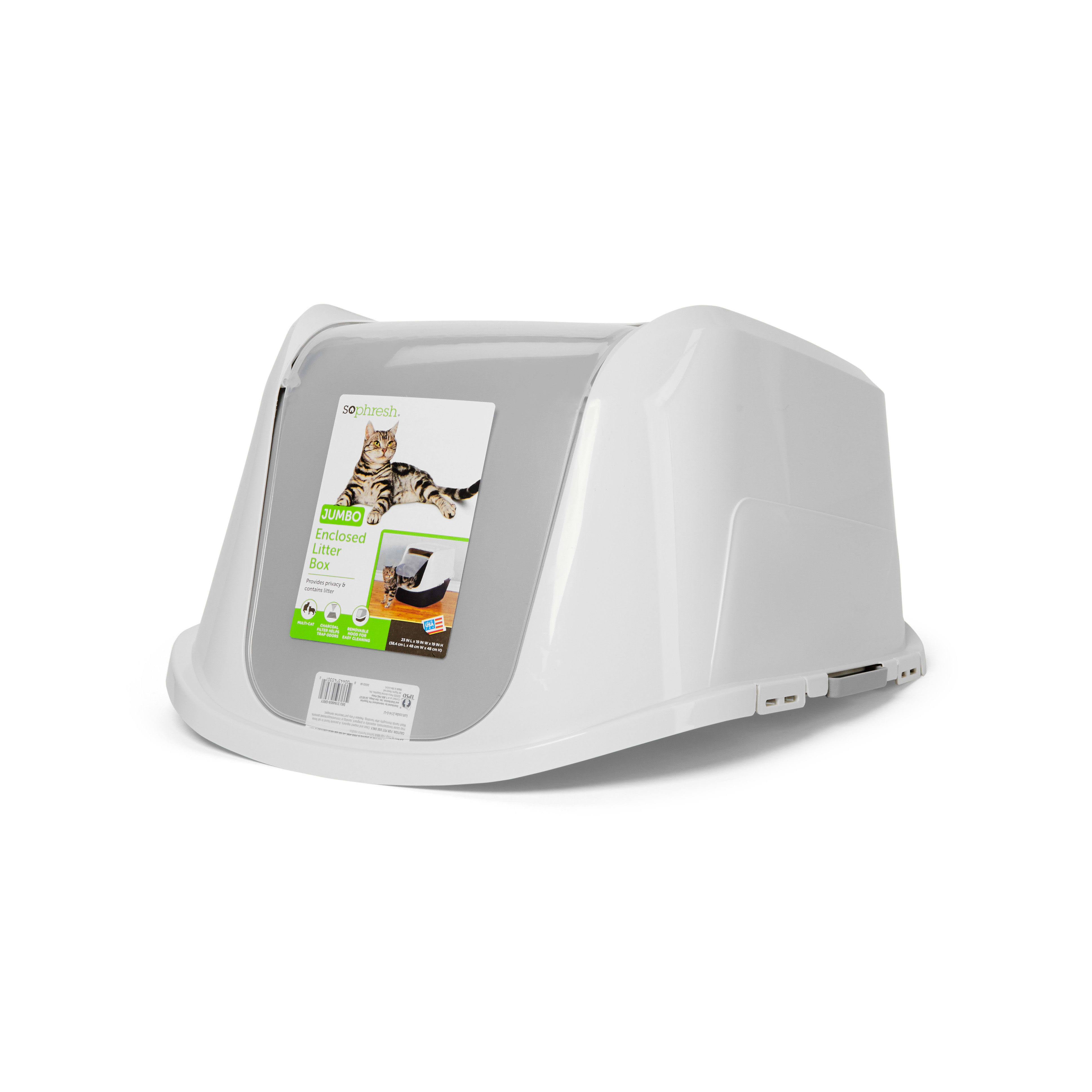 Petco Brand - So Phresh Grey Jumbo Enclosed Cat Litter Box