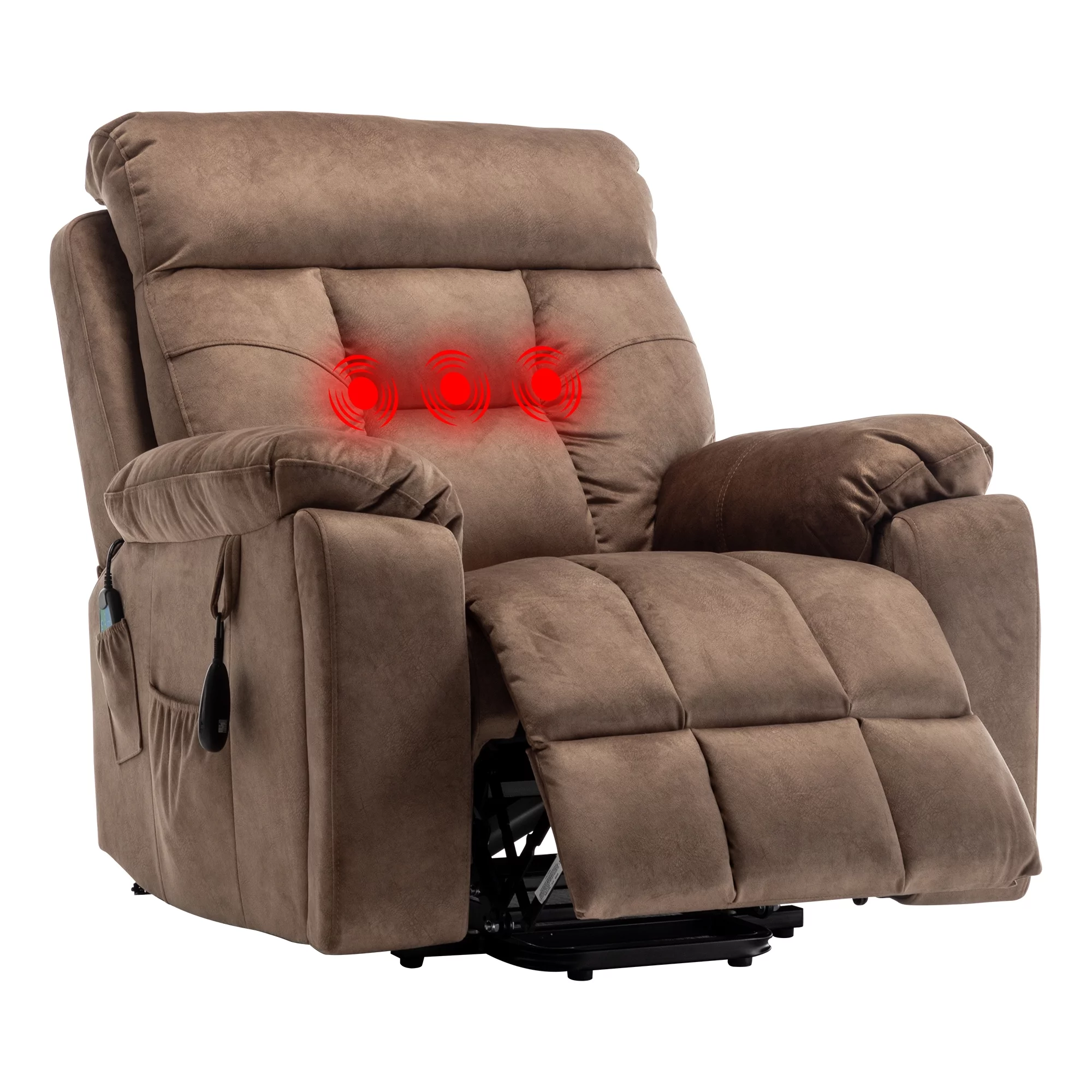 Power Lift Recliner Chair Recliners for Elderly with Heat and Massage, Recliner Chair for Living Room with Side Pocket and 2 Remote Controllers