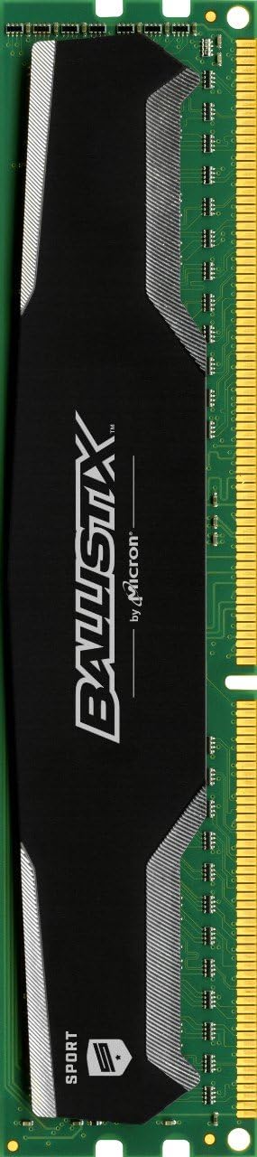 Ballistix Sport 8GB Single DDR3 1600 MT/s (PC3-12800) UDIMM 240-Pin Memory - BLS8G3D1609DS1S00 Pack of 2