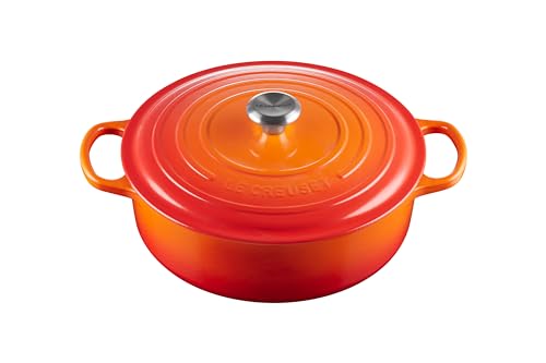 Le Creuset Enameled Cast Iron Signature Round Wide Dutch Oven, 6.75 qt., Cerise