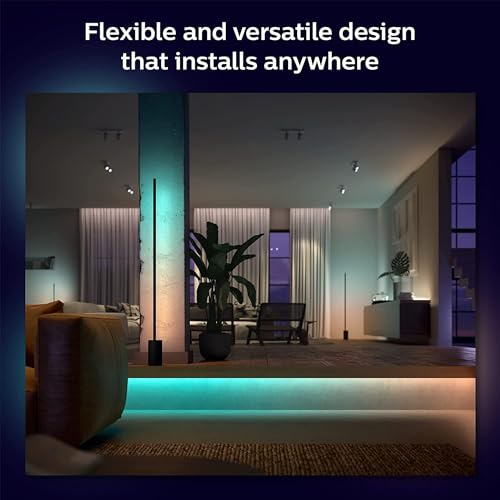 Philips Hue Indoor 6-Foot Smart LED Light Strip Base Kit with Plug - Flowing Multicolor Effect - 1 Pack - Control with Hue App