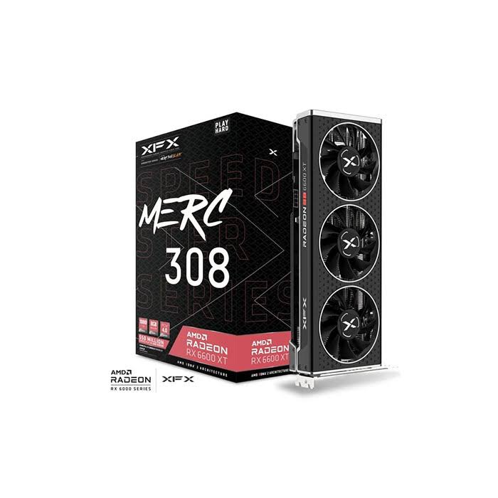 XFX - Speedster MERC308 AMD Radeon RX 6600 XT 8GB GDDR6 PCI Express 4.0 Gaming Graphics Card - Black