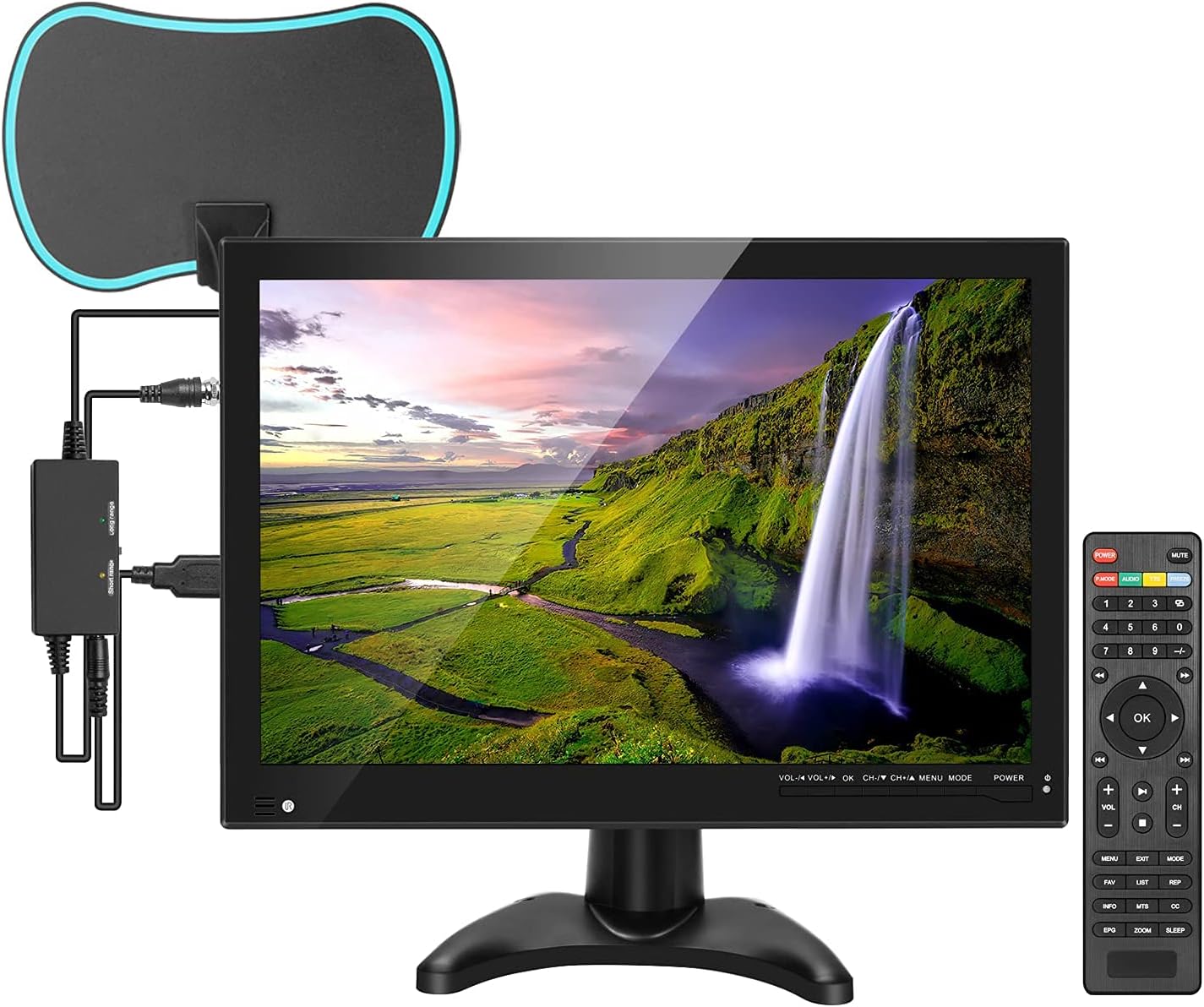 14inch Rechargeable Battery TV,Portable TV Built-in Digital Tuner ATSC,Support Camping,car,Travel with USB,FM Radio,AV Video Input,HDMI Input Port