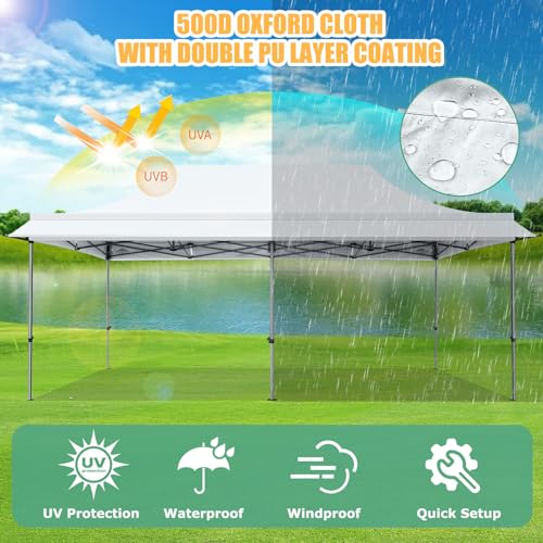 COBIZI 10x10 Pop Up Canopy Tent with Awning