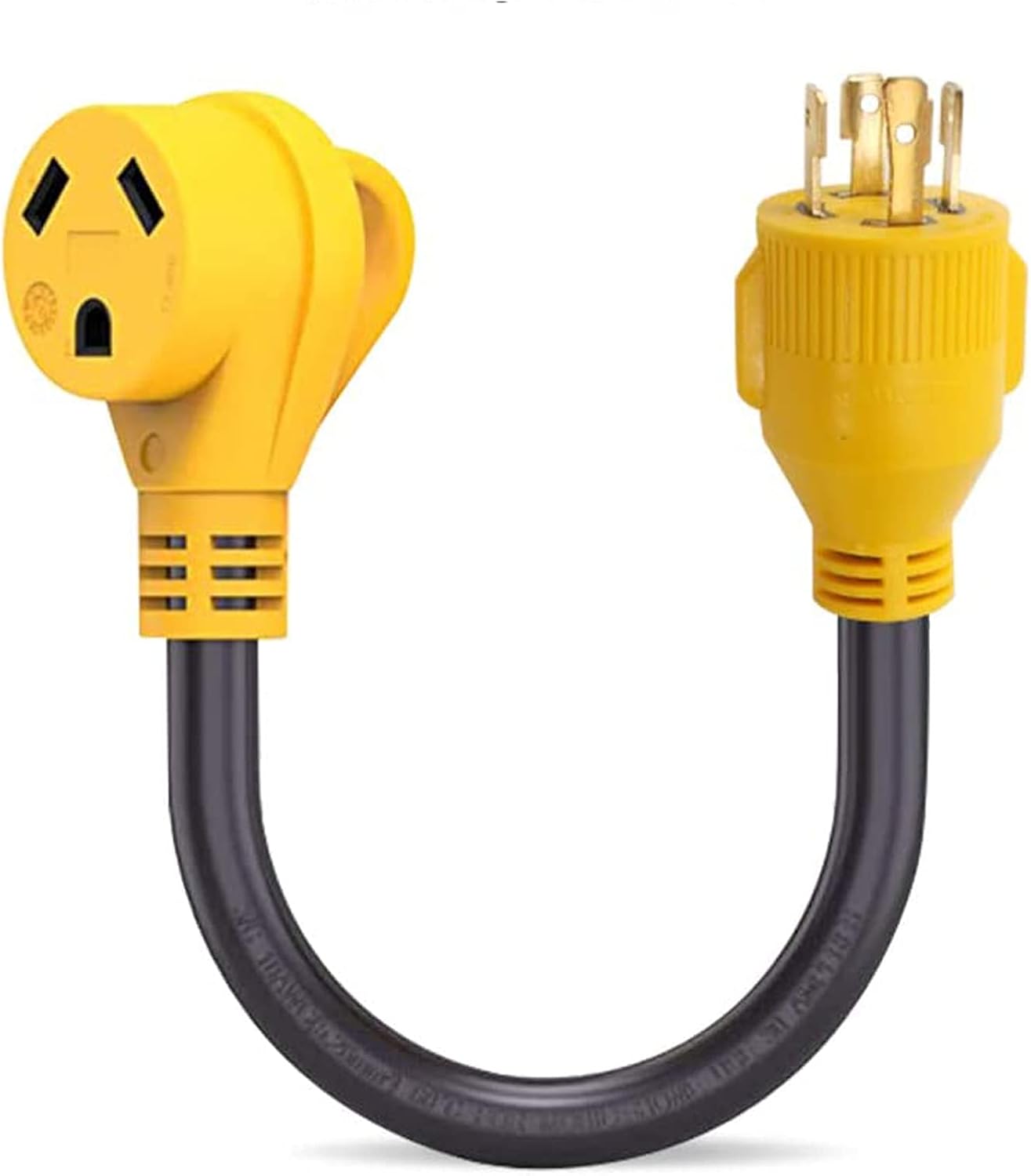 OPL5 30Amp Male 4Prong Locking Male Plug to 30 Amp Female 12 Inch RV Generator Adapter Heavy Duty RV Adapter Power Cord with Grip Handle for RV