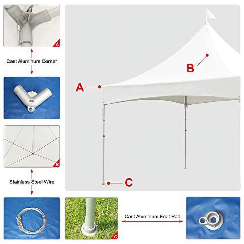 Eurmax 10x13 High Peak Marquee Party Tent Wedding Event Canopy White
