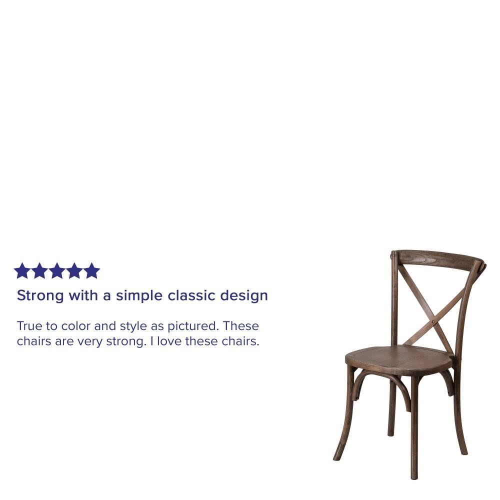 Flash Furniture Hercules Series Stackable Wood Cross Back Chair, Pecan