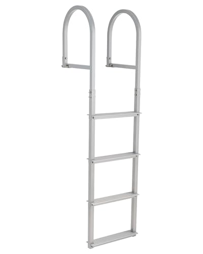 CO-Z 3 Step Removable Dock Ladder, Pontoon Boat Ladder with 350lb Load, Aluminum Swim Ladder with Wide Step & Nonslip Tread