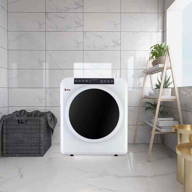 ZOKOP Compact Electric Clothes Dryer 13lbs Capacity Stainless Steel Dryer, White