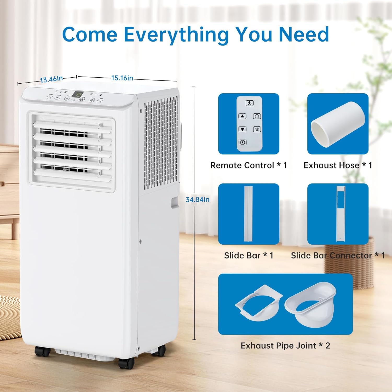 Ostar 10000 btu Air Conditioner Portable Up to 450 Sq, Stand up Air Conditioner with 3-in-1 Mode and LED Display