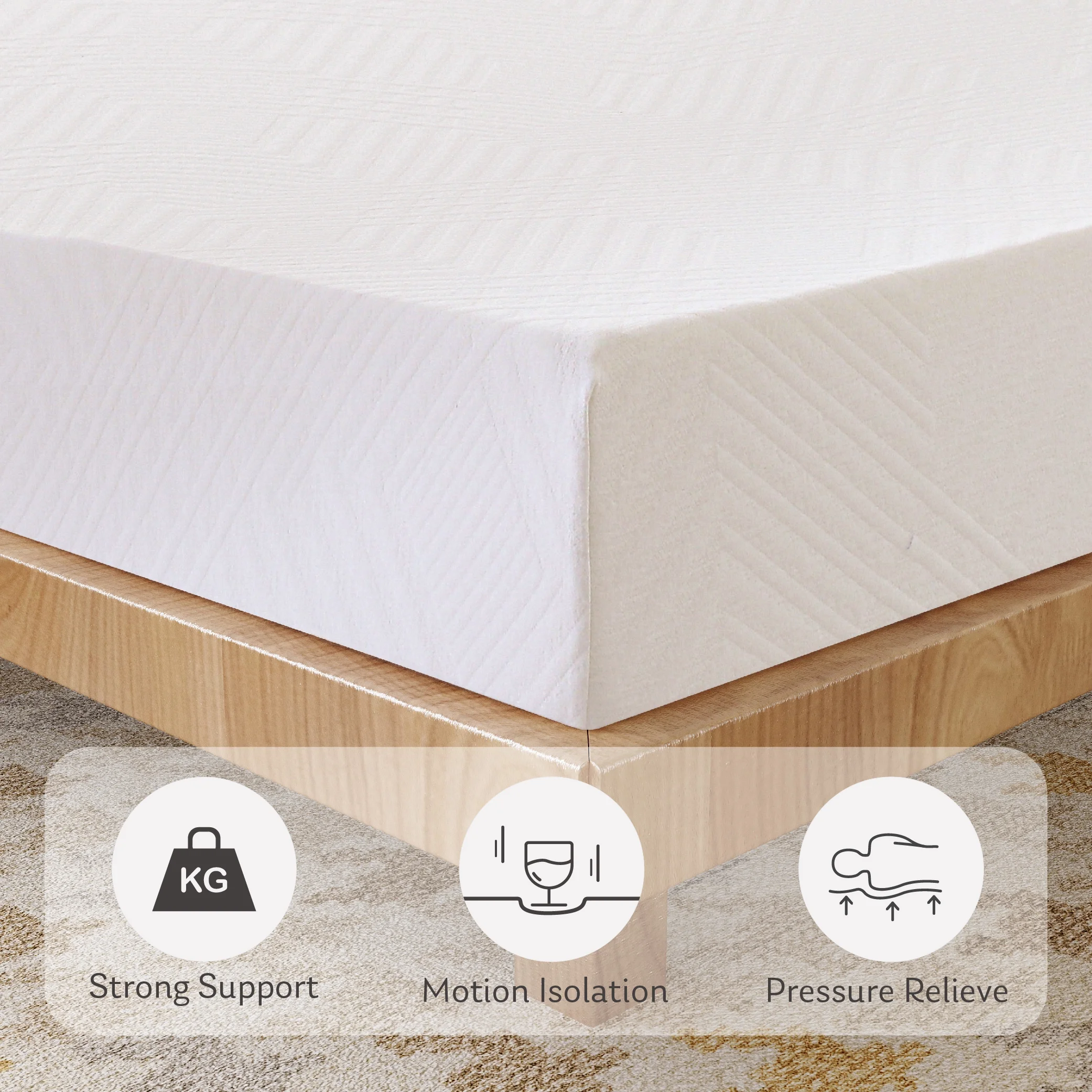 MLILY Ego White Twin Mattress in a Box, 6 inch Memory Foam Mattress, Medium Firm