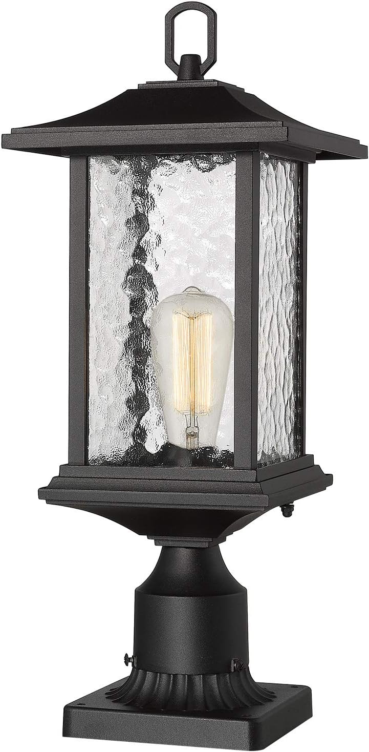 Beionxii Outdoor Post Lights | 2 Pack Exterior Pillar Lantern Pole Lamp with 3" inch Pier Mount Base
