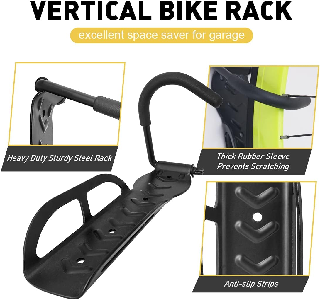 OXFIELD 4 Pack Bike Rack Garage Wall Mount Bike Storage Rack Bicycle Hangers Garage Bike Hooks