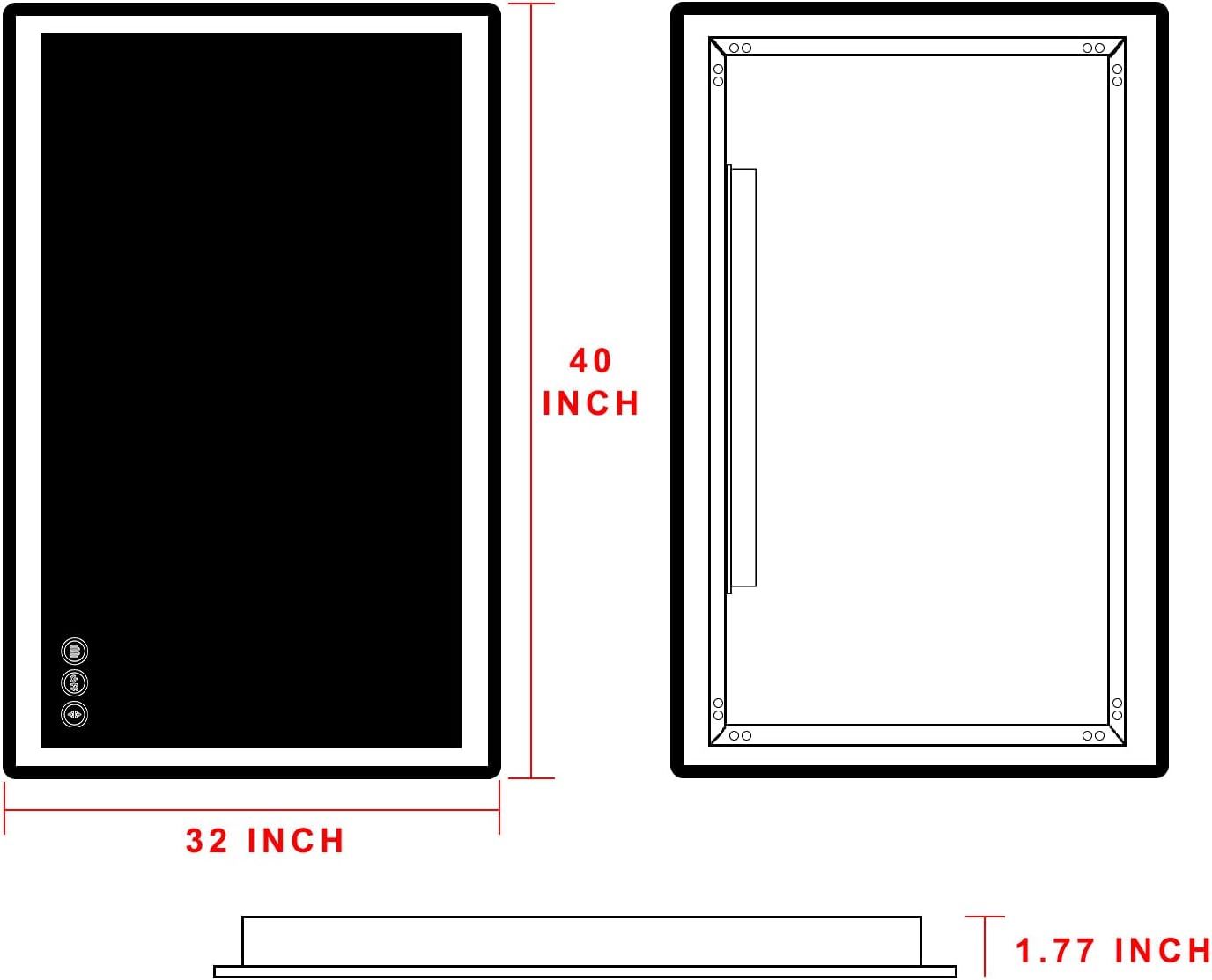 LED Bathroom Mirror for Wall - JORYOO 36x24 Inch Anti-Fog Bathroom Mirror with Lights - Lighted Bathroom Mirror