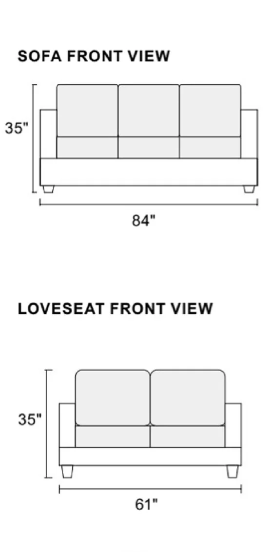 Espresso Contemporary Style Living Room Furniture 2pcs Sofa set Faux Leather Sofa And Loveseat Plush Cushion Couch