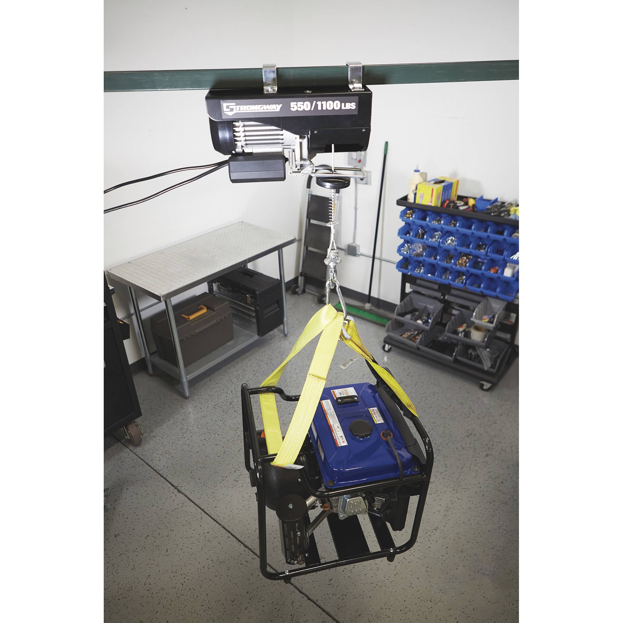 Strongway Electric Cable Hoist - 550-Lb. Single Line Capacity, 1100-Lb. Double Line Capacity, 38ft./19ft. Lift