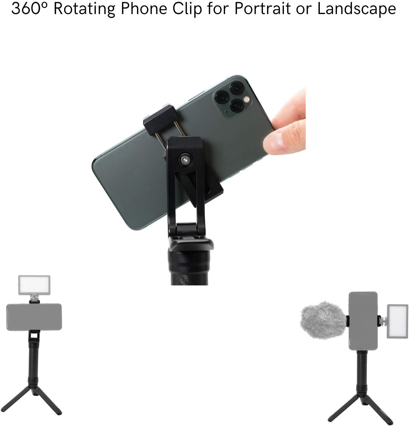 Lume Cube Mobile Creator Tripod Stand | Adjustable Smartphone Vlogger Stand, 360-Degree Rotating Phone Mount | Lightweight