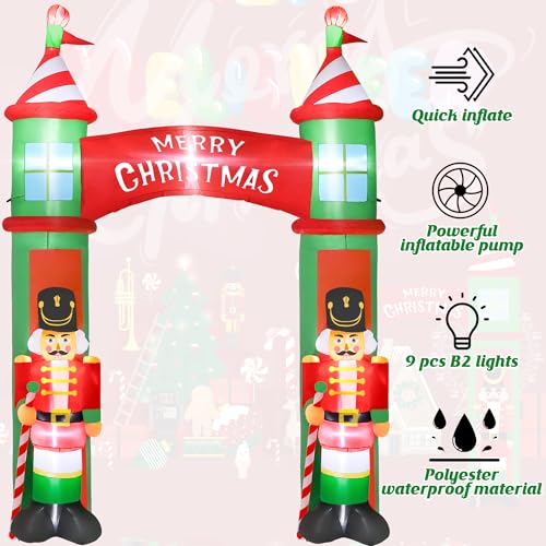 16FT Christmas Inflatable Snowman Outdoor Decorations, Giant Christmas Snowman, Holiday Blow Up Yard Decor with LED Lights