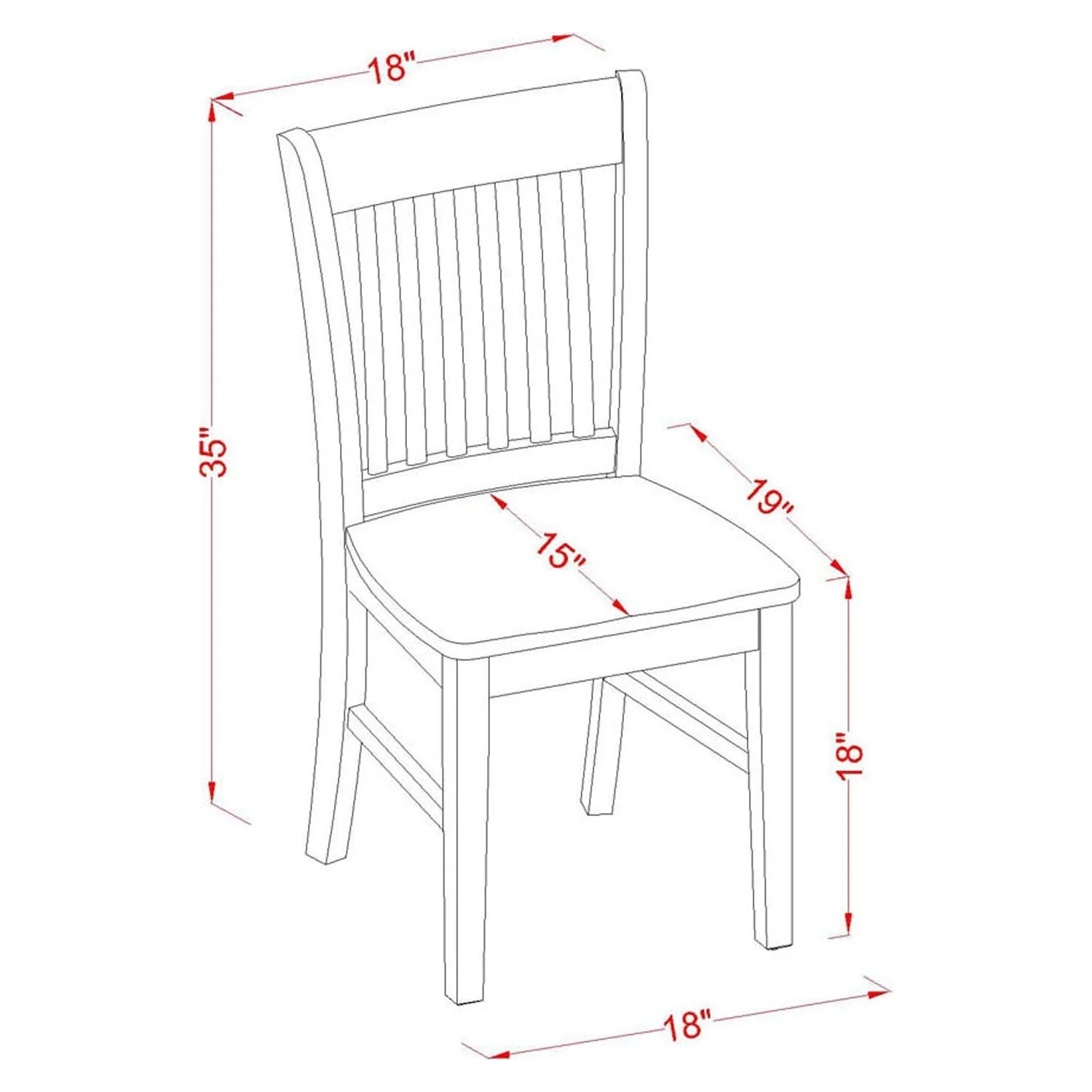 East West Furniture  Kitchen Dinette Table & 6 Chairs, Oak