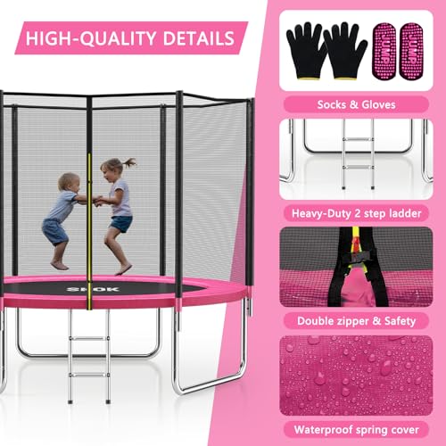 SKOK Trampoline 8FT 10FT 12FT 14FT 15FT Trampolines with Enclosure Net
