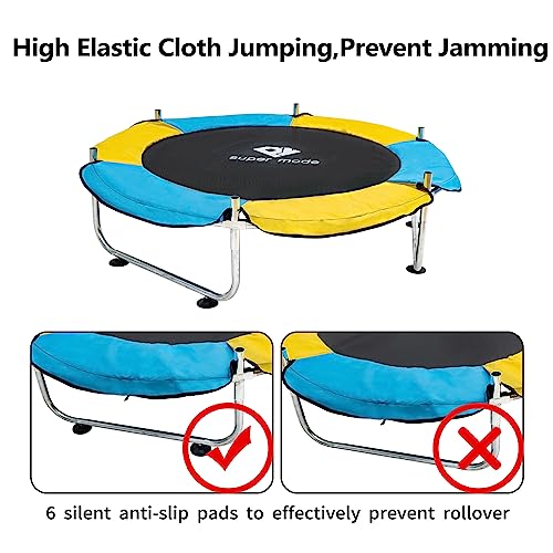 Trampoline for Kids, 5FT Adjustable for Toddler, Indoor/Outdoor Baby Trampoline with Enclosure Net, No-Gap Safe Design, Gifts for Boys & Girls